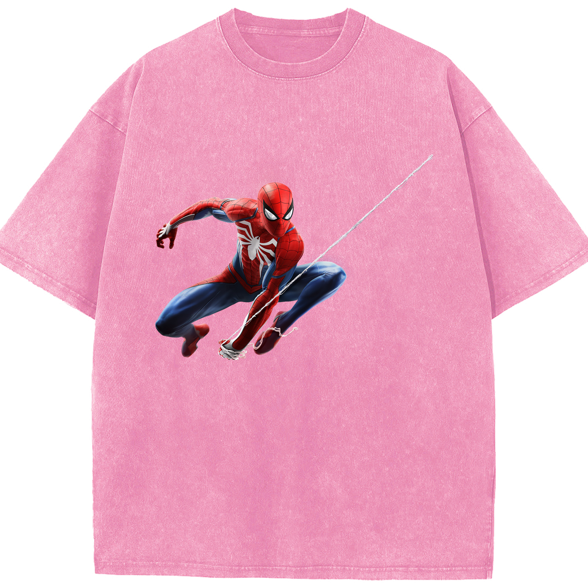 （画像用） Spider Man スパイダーマン 綿100% ヴィンテージ風 半袖Tシャツ（フロントプリント）